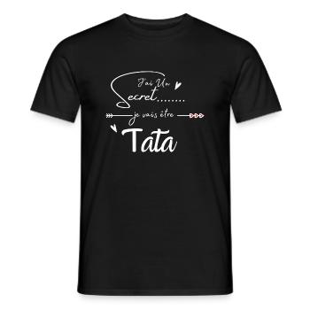 Je vais être tata - T-shirt homme - noir - Devant - AI Model Male 178 light (178cm)