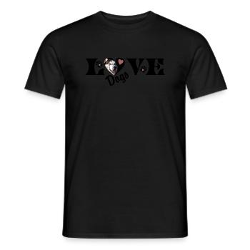Love Dogs - Déclaration pour les fans de chiens - T-shirt homme - noir - Devant - AI Model Male 178 light (178cm)