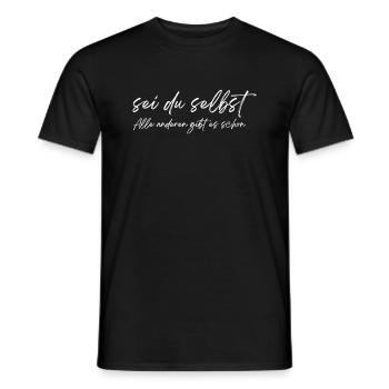 Motivation / Sei du selbst / mentale Stärke - Männer T-Shirt - Schwarz - Vorne - AI Model Male 178 light (178cm)