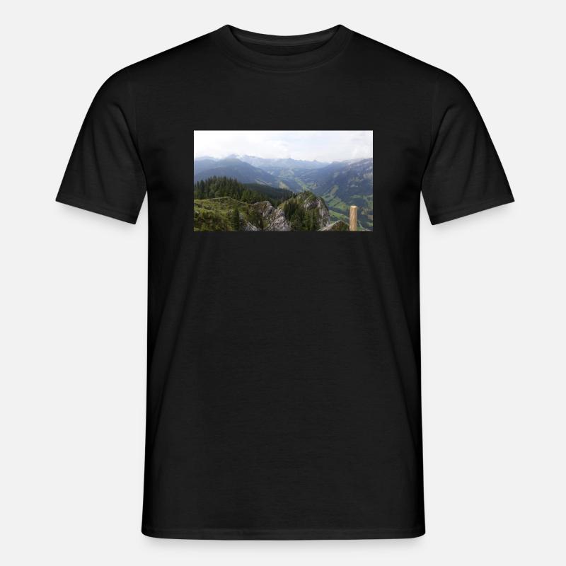 Alpenpanorama - Männer T-Shirt - Schwarz