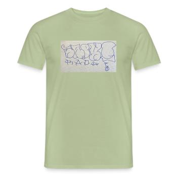 Birthday Present for Raphi (Graffiti Throw Up) - Men's T-Shirt - sage - Front - AI Model Male 178 light (178cm)