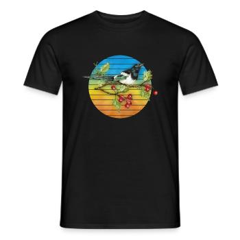 Bunter Vogel - Männer T-Shirt - Schwarz - Vorne - AI Model Male 178 light (178cm)