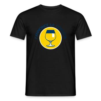 annonce couleur jaune ricar apero alcool humour 30 - T-shirt homme - noir - Devant - AI Model Male 178 light (178cm)