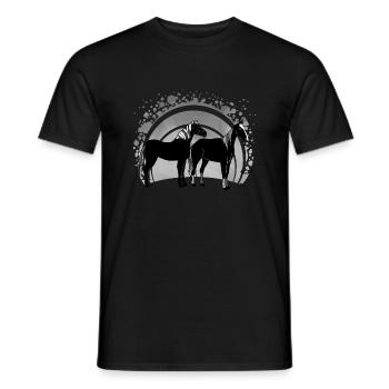 Pferde - Männer T-Shirt - Schwarz - Vorne - AI Model Male 178 light (178cm)