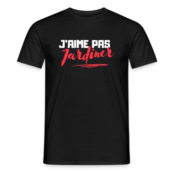 "J'aime pas jardiner" T-shirt pour les jardiniers - T-shirt homme - noir - Devant - AI Model Male 178 light (178cm)