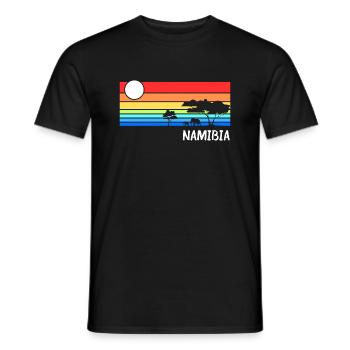 Namibia Afrika Savanne Safari Urlaub - Männer T-Shirt - Schwarz - Vorne - AI Model Male 178 light (178cm)