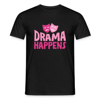 Drama Happens - Men's T-Shirt - black - Front - AI Model Male 178 light (178cm)