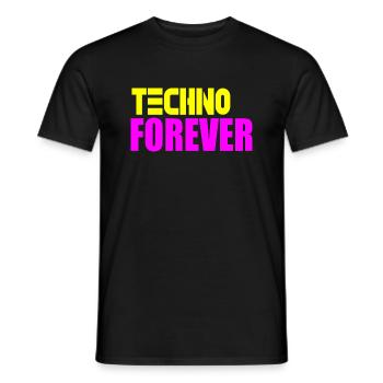 Techno pour toujours - T-shirt homme - noir - Devant - AI Model Male 178 light (178cm)