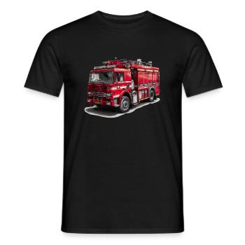 Fighting fires with the fire truck - Men's T-Shirt - black - Front - AI Model Male 178 light (178cm)