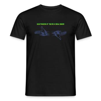 Gunfingers Raver - Männer T-Shirt - Schwarz - Vorne - AI Model Male 178 light (178cm)