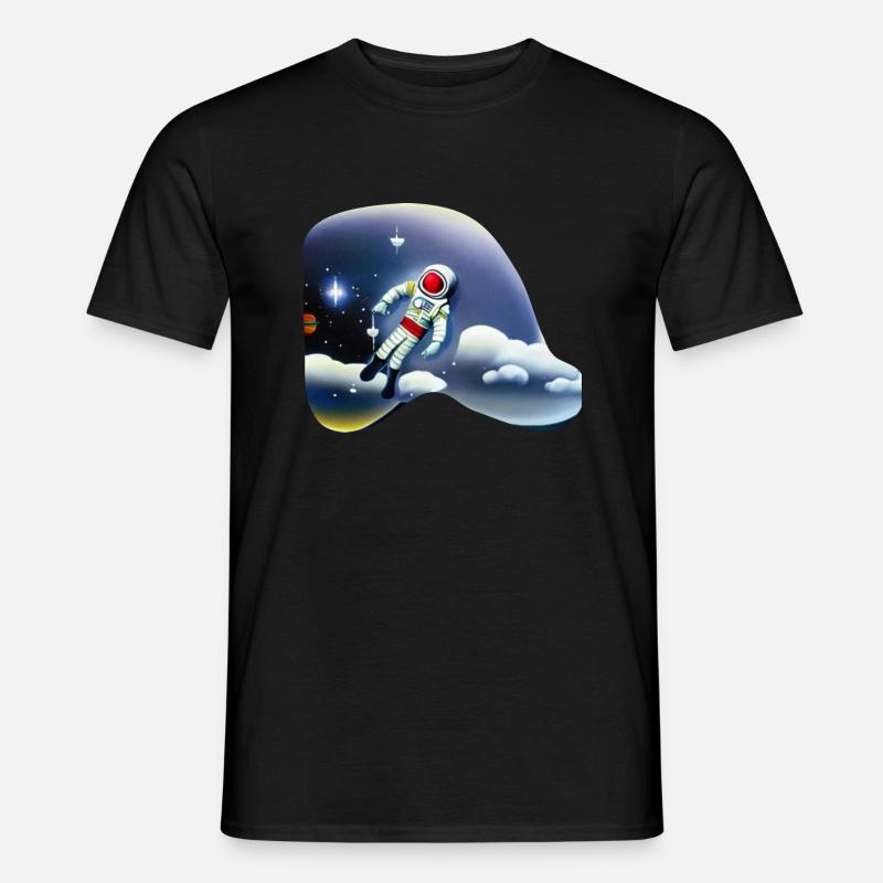 Astronaut im siebten Himmel - Männer T-Shirt - Schwarz