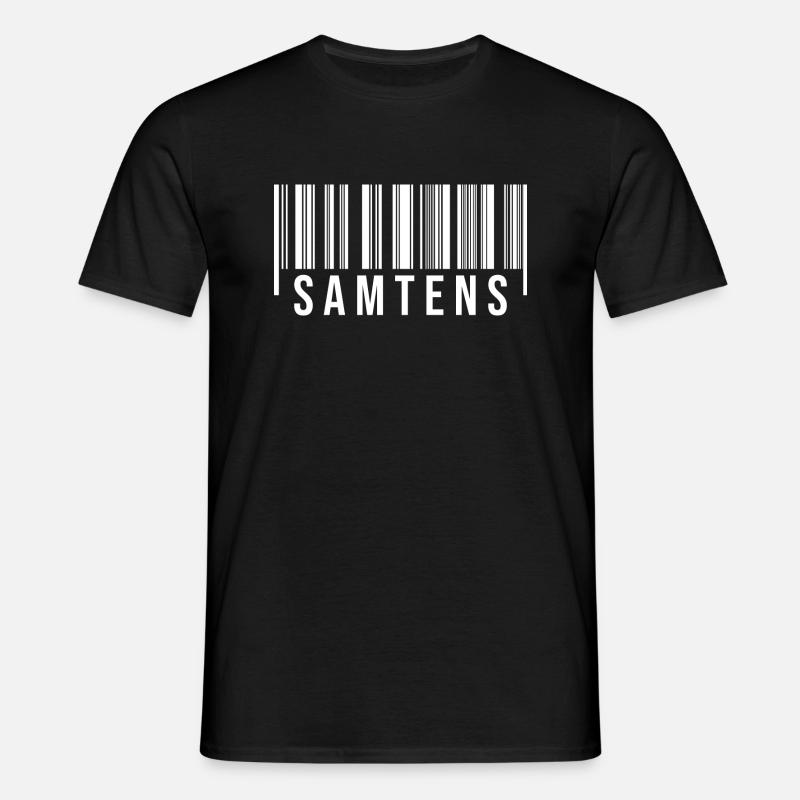 Samtens Strichcode - Männer T-Shirt - Schwarz