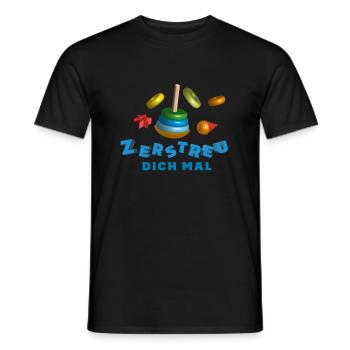 Stehaufmännchen „Zerstreu dich mal" - Männer T-Shirt - Schwarz - Vorne - AI Model Male 178 light (178cm)