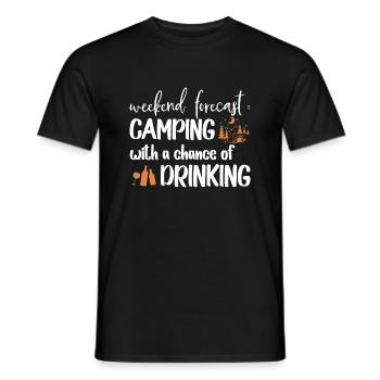 Vorhersage Camping Happy Camping Lustig - Männer T-Shirt - Schwarz - Vorne - AI Model Male 178 light (178cm)