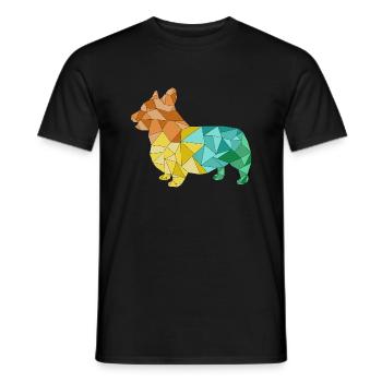 CORGI geometrisch bunt - Männer T-Shirt - Schwarz - Vorne - AI Model Male 178 light (178cm)