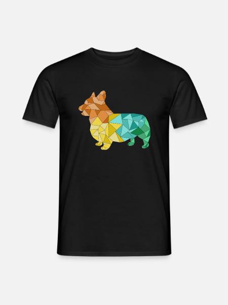 CORGI geometrisch bunt - Männer T-Shirt - Schwarz