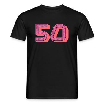 50. 50 YEARS. 50th ANNIVERSARY. 50TH ANNIVERSARY. - Men's T-Shirt - black - Front - AI Model Male 178 light (178cm)