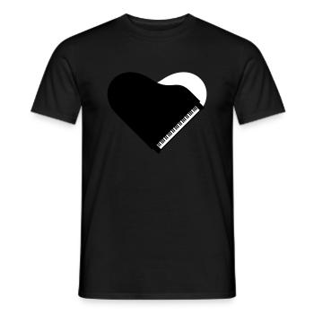 I Love Klavier Piano Herz Musik Instrument Liebe - Männer T-Shirt - Schwarz - Vorne - AI Model Male 178 light (178cm)