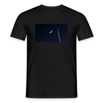 Der Mond und das Flugzeug - Männer T-Shirt - Schwarz - Vorne - AI Model Male 178 light (178cm)