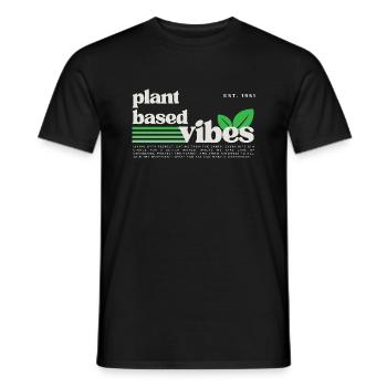 Plant Based Vibes (Vegetarian/Vegan) - Men's T-Shirt - black - Front - AI Model Male 178 light (178cm)