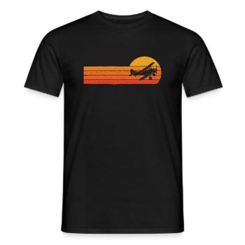 Avion à hélice vintage - Classic Aviation - T-shirt homme - noir - Devant - AI Model Male 178 light (178cm)