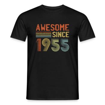 Awesome Since 1955" - Vintage Birthday Year Retro - Men's T-Shirt - black - Front - AI Model Male 178 light (178cm)