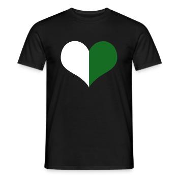 A heart for Saxony white green - Men's T-Shirt - black - Front - AI Model Male 178 light (178cm)