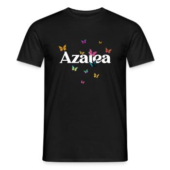 AZALEA - Beautiful girl name with butterflies - Men's T-Shirt - black - Front - AI Model Male 178 light (178cm)