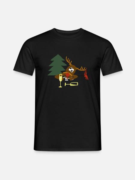 Ugly Christmas Sweater - Heren T-shirt - zwart