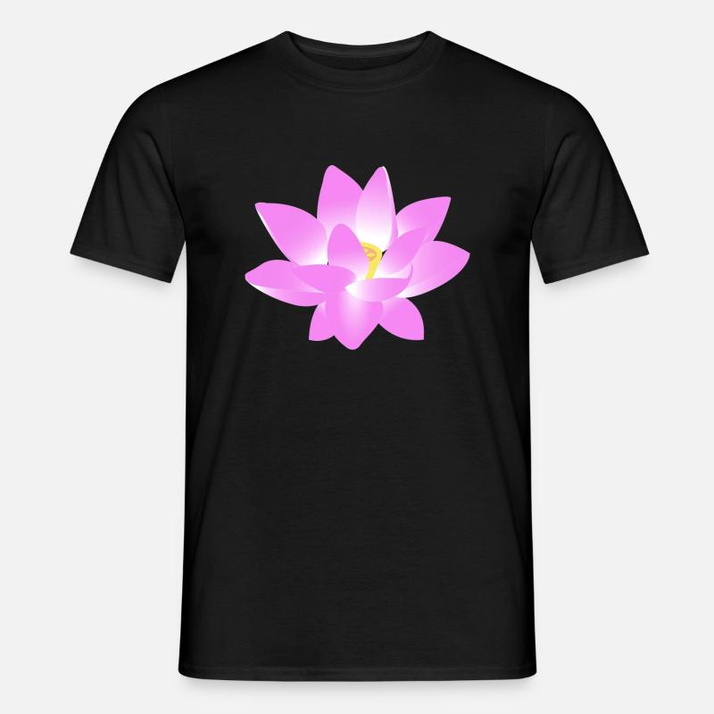 Blume Lotus - Männer T-Shirt - Schwarz