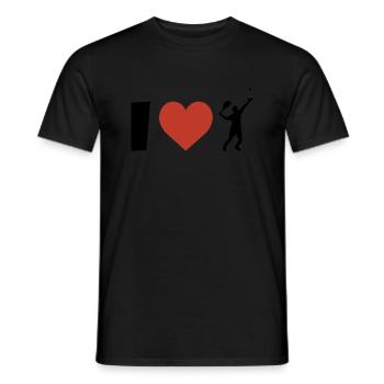 Tennis i love ich physique tennis coeur tennis - T-shirt homme - noir - Devant - AI Model Male 178 light (178cm)