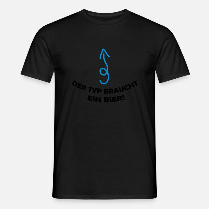 der_typ_braucht_ein_bier_002 - Männer T-Shirt - Schwarz