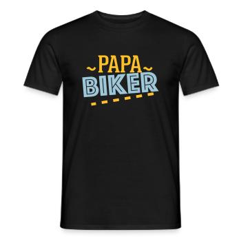 Papa Biker - - Männer T-Shirt - Schwarz - Vorne - AI Model Male 178 light (178cm)