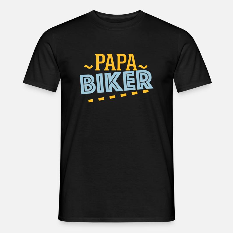 Papa Biker - - Männer T-Shirt - Schwarz
