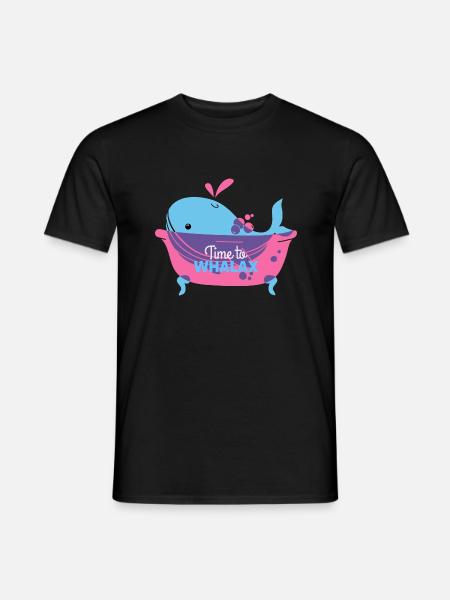 Time to relax, time to Whalax - Männer T-Shirt - Schwarz