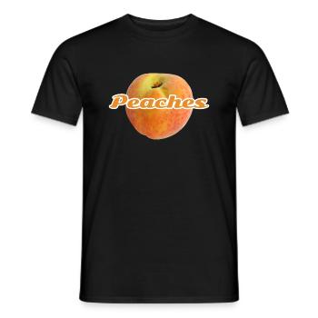Pfirsich - Männer T-Shirt - Schwarz - Vorne - AI Model Male 178 light (178cm)