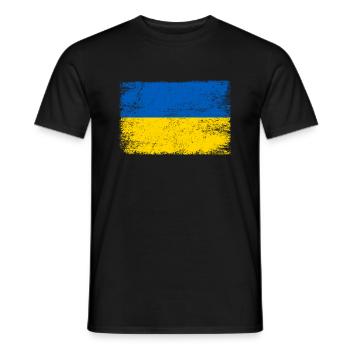 Ukraine Flagge ukrainische Fahne für Patrioten - Männer T-Shirt - Schwarz - Vorne - AI Model Male 178 light (178cm)