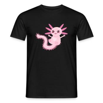 Axolotl Baby | Sweet Tailed Luch Newt - Men's T-Shirt - black - Front - AI Model Male 178 light (178cm)