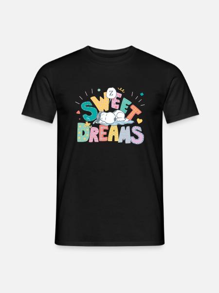 Peanuts Snoopy Sweet Dreams Süße Träume - Mænd T-shirt - sort