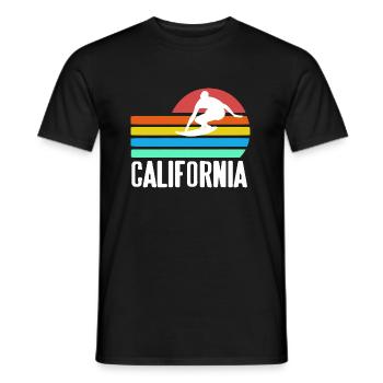 Retro California Beach Surfer T-Shirt Present Gift - Männer T-Shirt - Schwarz - Vorne - AI Model Male 178 light (178cm)