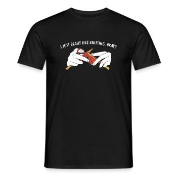 J'aime vraiment tricoter, d'accord ? tricot - T-shirt homme - noir - Devant - AI Model Male 178 light (178cm)