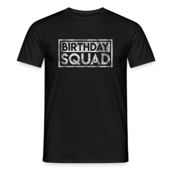 Birthday Squad - Heren T-shirt - zwart - Voor - AI Model Male 178 light (178cm)