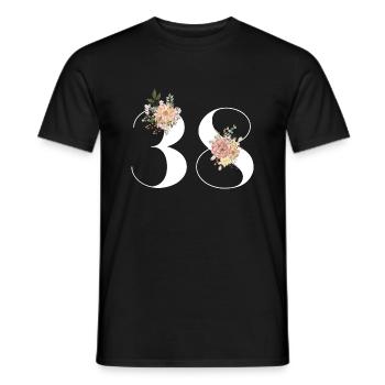 38th Anniversary Flowers (Gift of 38 years) - Men's T-Shirt - black - Front - AI Model Male 178 light (178cm)
