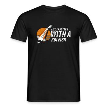 Life Is Better With A Koi Fish Cool Vintage - Männer T-Shirt - Schwarz - Vorne - AI Model Male 178 light (178cm)