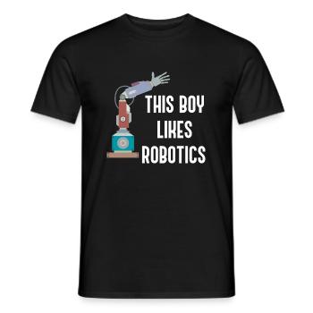 Junge mag Robotik, Maschinenbau - Männer T-Shirt - Schwarz - Vorne - AI Model Male 178 light (178cm)