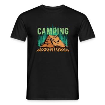 Camping -Aventure Naturperson Cadeau - T-shirt homme - noir - Devant - AI Model Male 178 light (178cm)