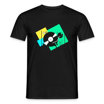 colorful turntables - Men's T-Shirt - black - Front - AI Model Male 178 light (178cm)