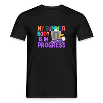My Summer Body is in Progress - Men's T-Shirt - black - Front - AI Model Male 178 light (178cm)
