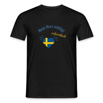 Mein Herz schlägt schwedisch - Männer T-Shirt - Schwarz - Vorne - AI Model Male 178 light (178cm)