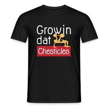 Ironic Gym Quote Powerlifter Benchpress Chesticles - Men's T-Shirt - black - Front - AI Model Male 178 light (178cm)